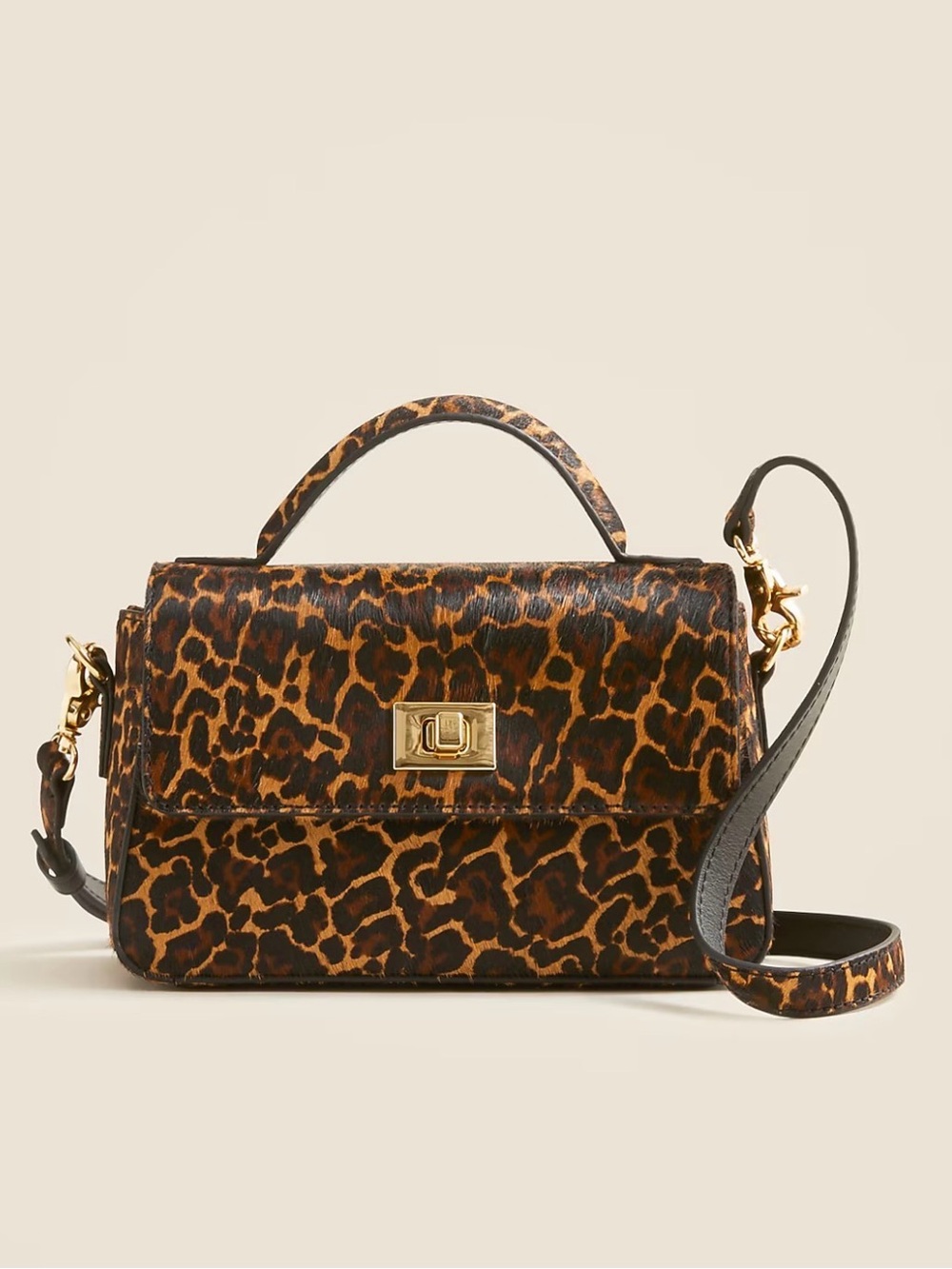 J. Crew Small Edie Top-handle Bag in leopard-print calf hair